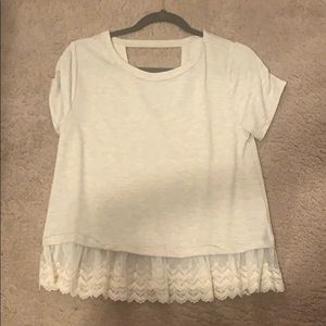 Altard state Cream short sleeve top
